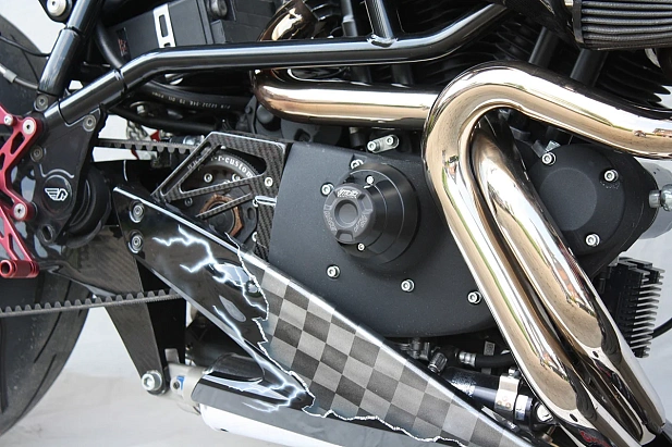 Слайдеры рамы мотоцикла с черными кронштейнами GSG 754909555-BU3-SH